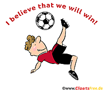 Schuss über den Kopf im Fussball Comic, Cartoon, Clipart