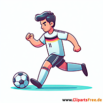 Deutscher Fußballspieler auf dem Rasen Clipart - Bilder zum Thema Fußball