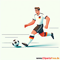Deutscher Fussballspieler auf Spielfeld Clipart - kostenlose Fußballbilder