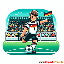 Deutscher Fussballspieler im Fußballstadion Clipart - Bilder zum Thema Fußball