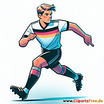 Deutscher Fussballspieler in Fußballtrikot Clipart - Bilder zum Thema Fußball