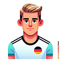 Deutscher Fussballspieler in Fußballtrikot Clipart - kostenlose Fußballbilder