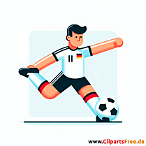 Deutscher Fussballspieler macht Anstoß Clipart - Bilder zum Thema Fußball