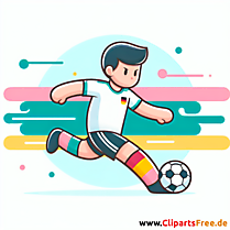 Deutscher Fussballspieler macht Pass Clipart - Bilder zum Thema Fußball