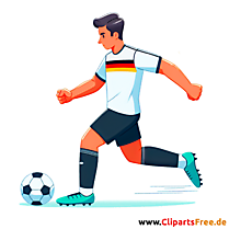 Deutscher Fussballspieler macht Training Clipart - kostenlose Fußballbilder