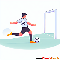 Deutscher Fussballspieler schießt Ecke Clipart - Bilder zum Thema Fußball