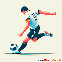 Deutscher Fussballspieler schießt Elfmeter Clipart - Bilder zum Thema Fußball
