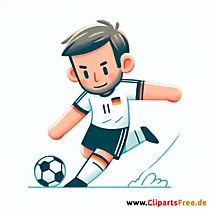 Deutscher Fussballspieler schießt Freistoß Clipart - Fußballbilder kostenlos