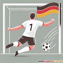 Deutscher Fussballspieler schießt Tor Clipart - Fußballbilder kostenlos