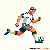 Deutscher Fussballspieler spielt im Abwehr Clipart - Bilder zum Thema Fußball