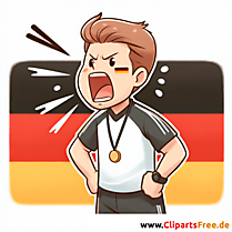 Deutscher Fußballtrainer schreit Clipart - kostenlose Fußballbilder