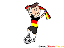Fussballfan mit deutscher Fahne Bild, Clipart