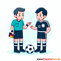 Schiri und deutscher Fussballspieler Clipart - Bilder zum Thema Fußball