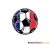 Ball mit französischen Farben - CLipart zum Thema Fussball