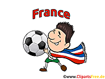 Frankreich Fussball Clipart-Grafik kostenlos