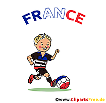 Frankreich Überschrift und farnzösischer Fussballspieler Illustration