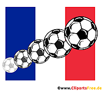 Französische Flagge mit fliegendem Ball Hintergrundbild