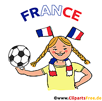 Französische Frau im Stadion - Fussball Bilder