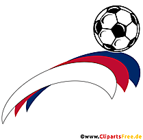 Fussball Logo mit Ball und französischen Flaggenfarben