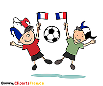 Fussballmeisterschaft - französische Fans - Fussball Clip Art