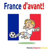 Fussballstürmer schiesst ein Tor - Frankreich Clipart