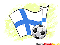 Finnland Flagge und Fussball