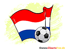 Niederlande Fahne mit Ball - Fussball Cliparts