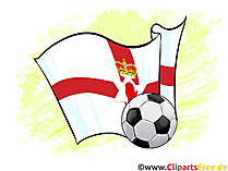 Nordirland Fußball Ball mit Fahne im Hintergrund Clipart-Illustration