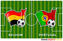 Illustration Belgien - Portugal Fußballspiel
