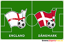 Fußballspiel England - Dänemark