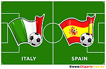 Fußballspiel Italien - Spanien