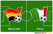 Fußballspiel Belgien - Italien