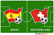 Fußballspiel Spanien - Schweiz