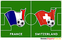 Frankreich - Schweiz Fußballspiel