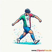 Fußballstürmer in Italien Trikot Clipart - Fußballbilder kostenlos