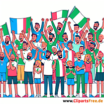 Italienische Fußballfans Clipart - kostenlose Fußballbilder