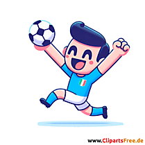 Italienischer Fussballspieler feiert ein Tor Clipart - kostenlose Fußballbilder