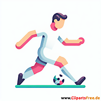 Italienischer Fussballspieler macht Flanke Clipart - Bilder zum Thema Fußball