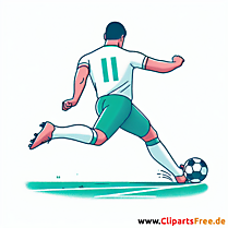 Italienischer Fussballspieler schießt Ecke Clipart - Bilder zum Thema Fußball