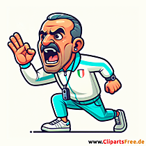 Italienischer Fußballtrainer schreit Clipart - kostenlose Fußballbilder