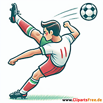 Italienischer Spieler schießt den Ball über den Kopf Clipart - Fußballbilder kostenlos