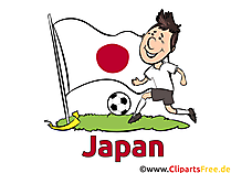 Clipart Fußball auf dem Fußballplatz in Japan