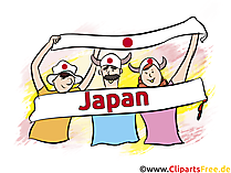 Japanische Fans Clipart Sport und Fussball