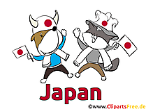 Japanische Sportfans Clipart, Bild