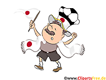 Japanischer Fussballfan Bild, Clipart, Cartoon