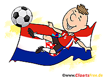 Flagge Kroatine und Fussballspieler Clipart-Bild kostenlos