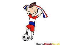 Junge spielt Fussball Clipart-Bild kostenlos