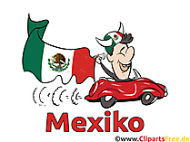 Auto und mexikanische Flagge Bild