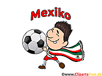 Fussballfan mit Fussballschal und Ball Clipart-Bild