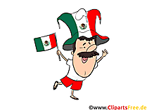 Mann mit mexikanischer Fahne Clipart